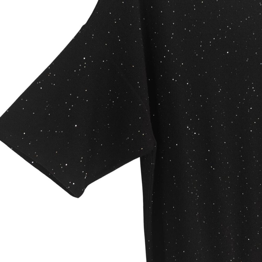 Eileen Fisher Merino Wool Sparkle Sweater Womens Size Large Black Soft Cozy - Picture 5 of 7